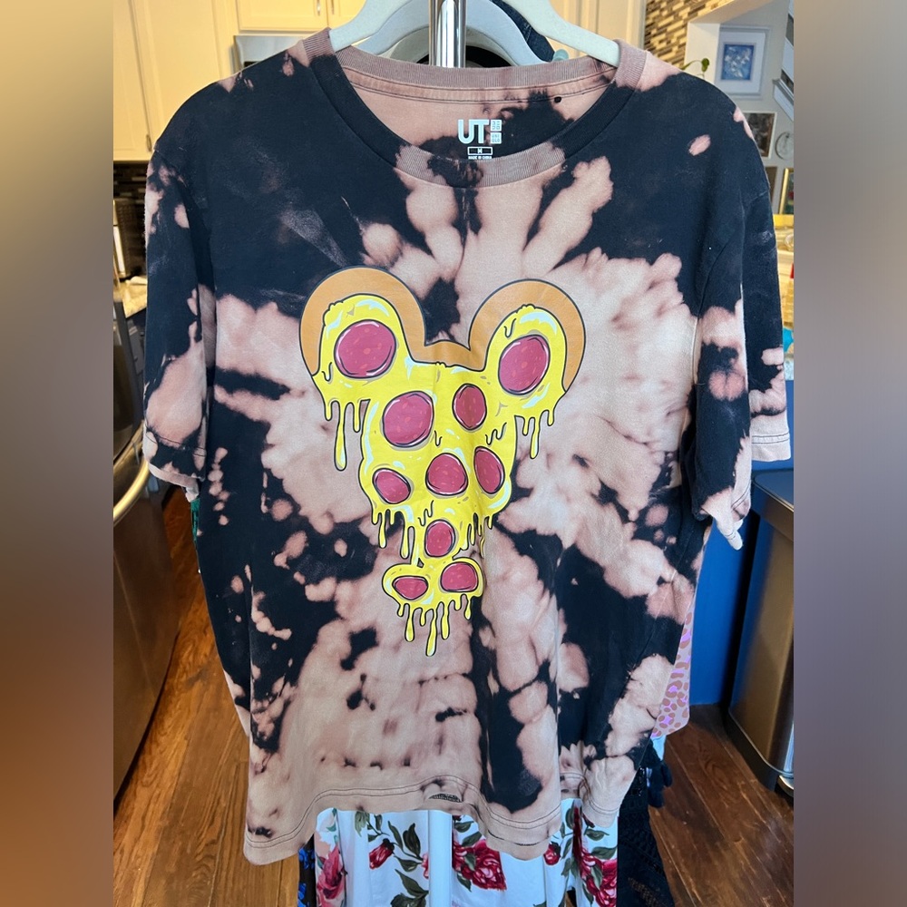 Disney Pizza Bleach Dyed Shirt